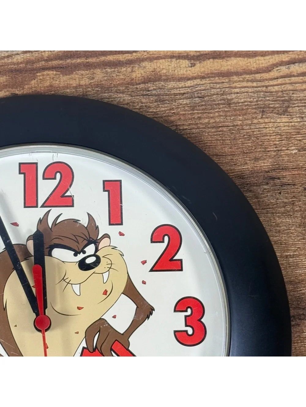 Vintage 1997 Looney Tunes Taz Wall Clock Westclox Warner Bros 11.5” USA